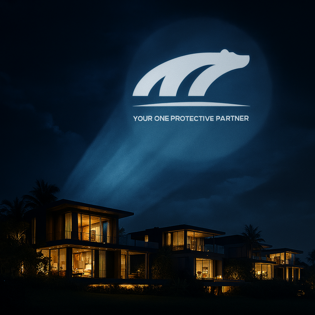 projection dans le ciel du logo bernard technology