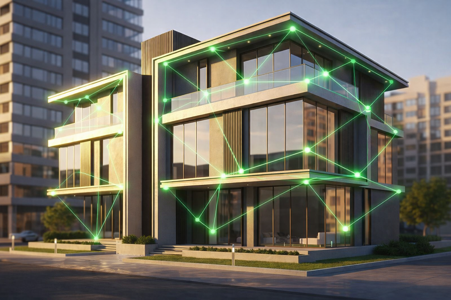 bâtiment professionnel connecté